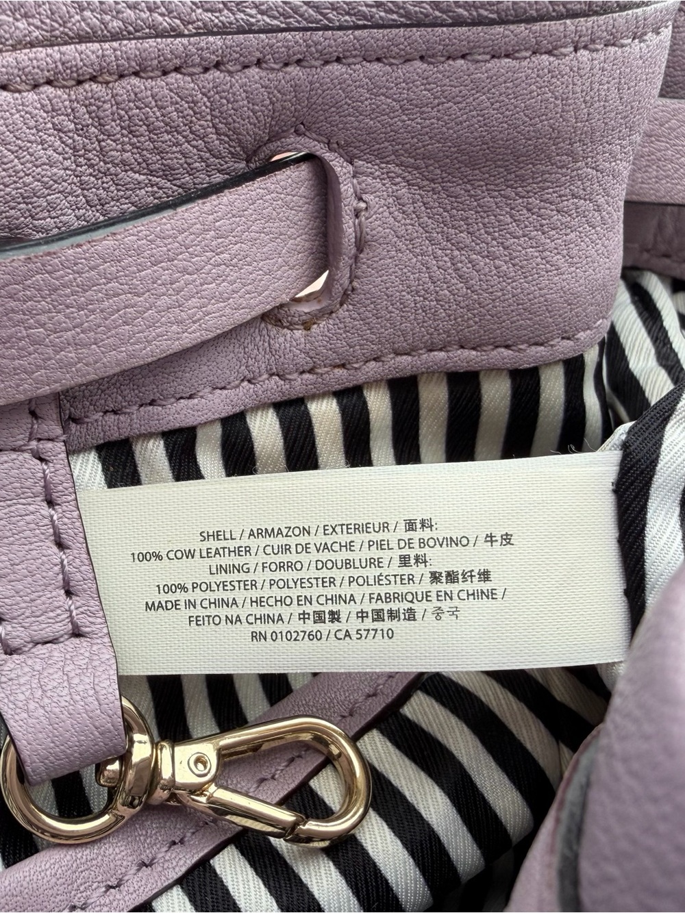 kate spade Lavender Mauve Pebbled Leather Crossbody Bag - Picture 8 of 8